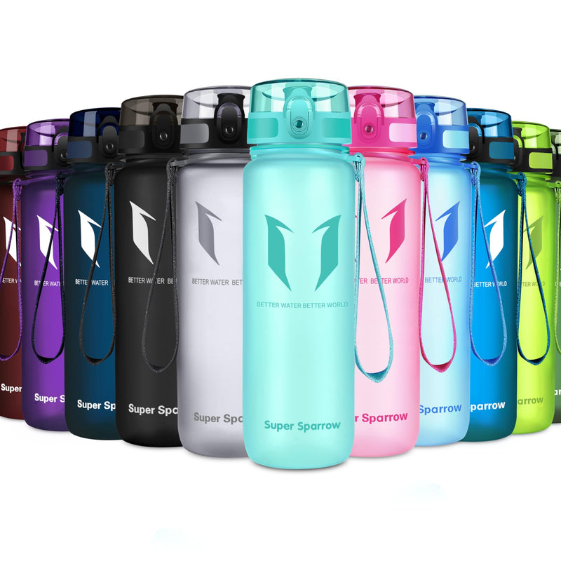 Super Sparrow Drinking Bottle, Tritan Water Bottle, 350 ml, 500 ml, 750 ml, 1000 ml, BPA-Free, Ideal Sports Bottle, for Sports, Bike, Fitness, University or Outdoors, Lightweight, Sustainable