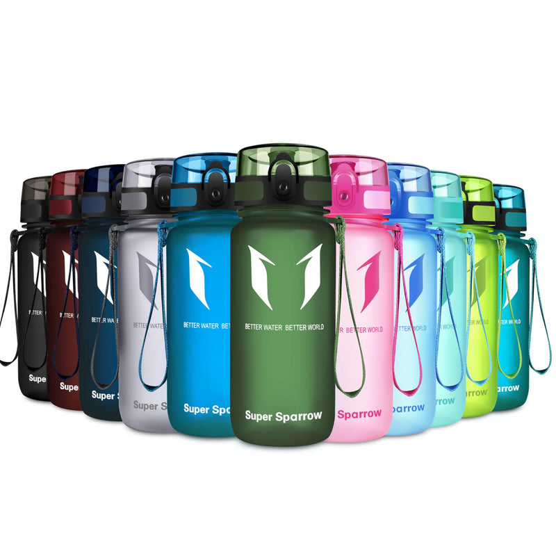 Super Sparrow Drinking Bottle, Tritan Water Bottle, 350 ml, 500 ml, 750 ml, 1000 ml, BPA-Free, Ideal Sports Bottle, for Sports, Bike, Fitness, University or Outdoors, Lightweight, Sustainable