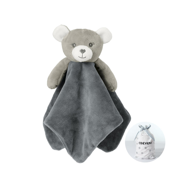 CREVENT Soft Safe Fluffy Animal Face Baby Comforter Blanket for Girls and Boys, Great Gifts for Birthday, Baby Shower (Pink Bear + Pendant)