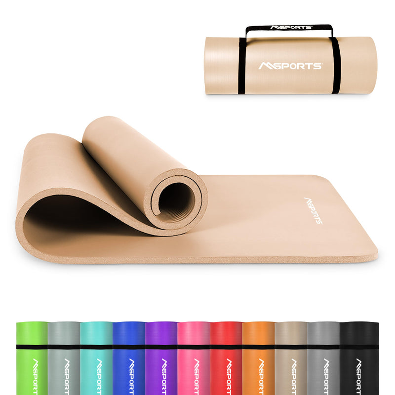 MSports Premium Gymnastics Mat including Carry Strap + Exercise Poster + Workout App - Skin-Friendly Fitness Mat, 190 x 60, 80 or 100 x 1.5 cm, Various Colours, Phthalate-Free Yoga Mat, 190 x 60 x 1,5 cm