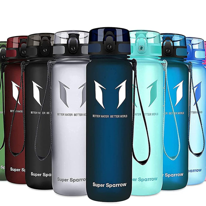 Super Sparrow Drinking Bottle, Tritan Water Bottle, 350 ml, 500 ml, 750 ml, 1000 ml, BPA-Free, Ideal Sports Bottle, for Sports, Bike, Fitness, University or Outdoors, Lightweight, Sustainable