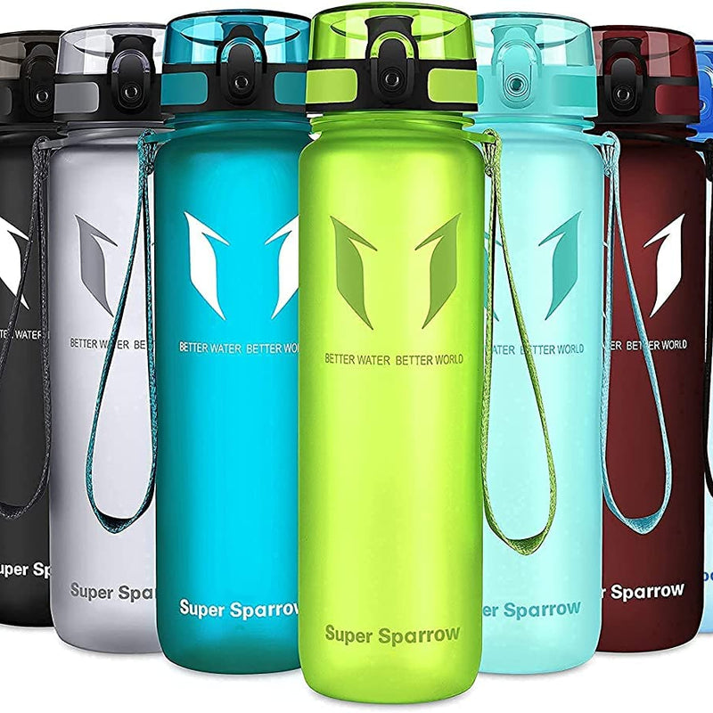 Super Sparrow Drinking Bottle, Tritan Water Bottle, 350 ml, 500 ml, 750 ml, 1000 ml, BPA-Free, Ideal Sports Bottle, for Sports, Bike, Fitness, University or Outdoors, Lightweight, Sustainable