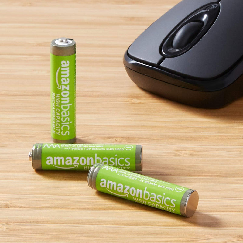 AmazonBasics AAA high capacity batteries, rechargeable, pre-charged, 8 pieces (appearance may vary)
