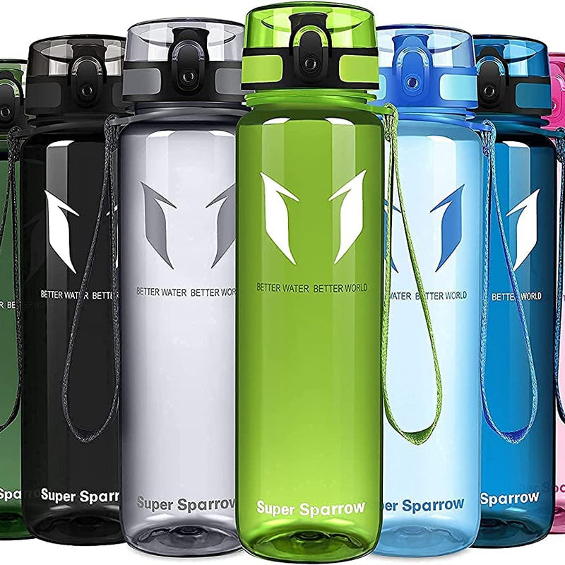 Super Sparrow Drinking Bottle, Tritan Water Bottle, 350 ml, 500 ml, 750 ml, 1000 ml, BPA-Free, Ideal Sports Bottle, for Sports, Bike, Fitness, University or Outdoors, Lightweight, Sustainable