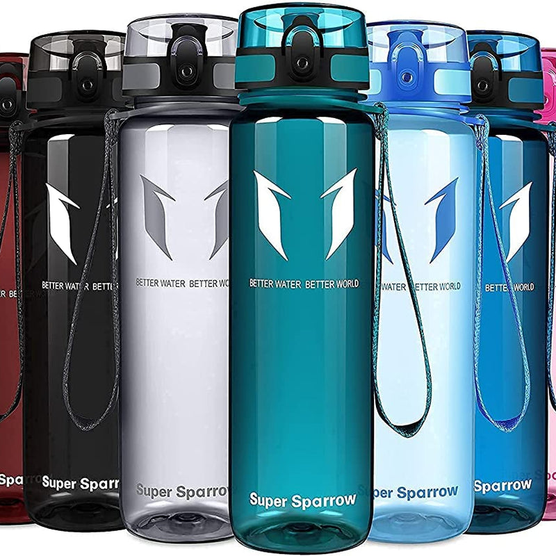 Super Sparrow Drinking Bottle, Tritan Water Bottle, 350 ml, 500 ml, 750 ml, 1000 ml, BPA-Free, Ideal Sports Bottle, for Sports, Bike, Fitness, University or Outdoors, Lightweight, Sustainable