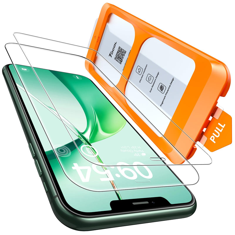 TOCOL For iPhone 16 Pro for Tempered Glass, Full Screen Shockproof Protective Glass Car Installation 9H Hardness Film Scratch-Resistant Anti-Fingerprint Anti-Oil Anti-Bubble Screen Protector for