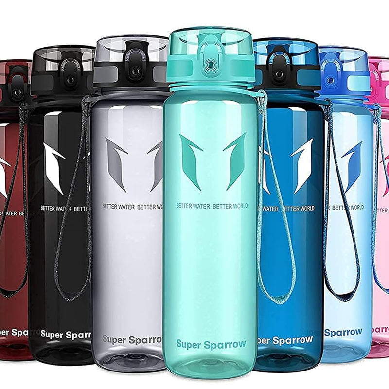 Super Sparrow Drinking Bottle, Tritan Water Bottle, 350 ml, 500 ml, 750 ml, 1000 ml, BPA-Free, Ideal Sports Bottle, for Sports, Bike, Fitness, University or Outdoors, Lightweight, Sustainable