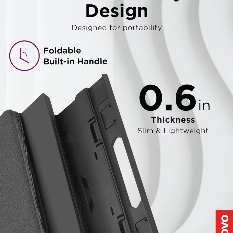 Lenovo GXF0X02619 2-in-1 Laptop Stand Ergonomic 10 Adjustable Tilt Angles Ventilated Non-Slip Portable Black