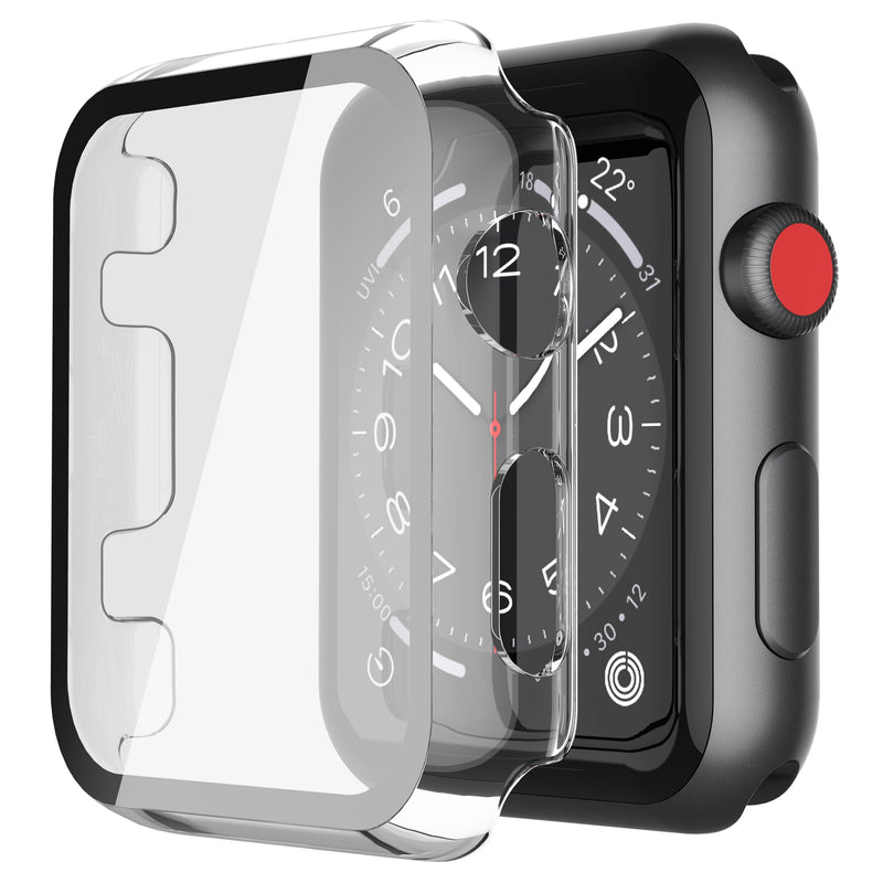 Misxi Pack of 2 Hard PC Protective Cases with Tempered Screen Protector for Apple Watch Series 10 (2024) 46 mm, Ultra Thin Anti-fall Scratch-Resistant Cover Protection for iWatch Matte Black