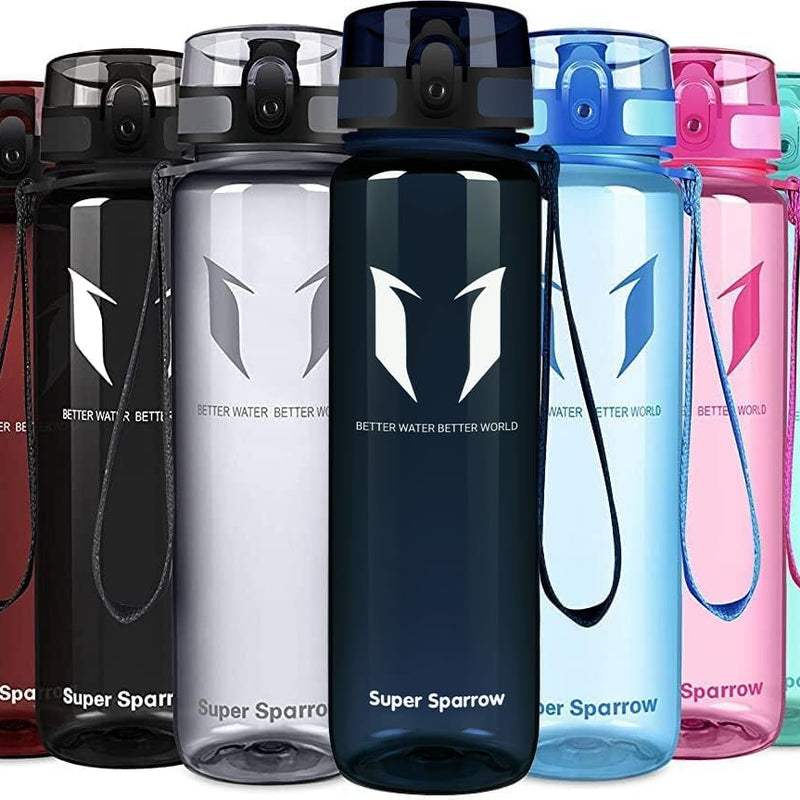 Super Sparrow Drinking Bottle, Tritan Water Bottle, 350 ml, 500 ml, 750 ml, 1000 ml, BPA-Free, Ideal Sports Bottle, for Sports, Bike, Fitness, University or Outdoors, Lightweight, Sustainable