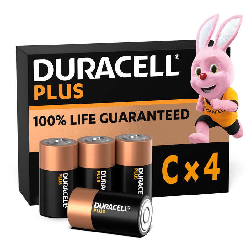 Duracell Plus 9 V Block Alkaline Batteries 6LR61 MN1604 Pack of 4