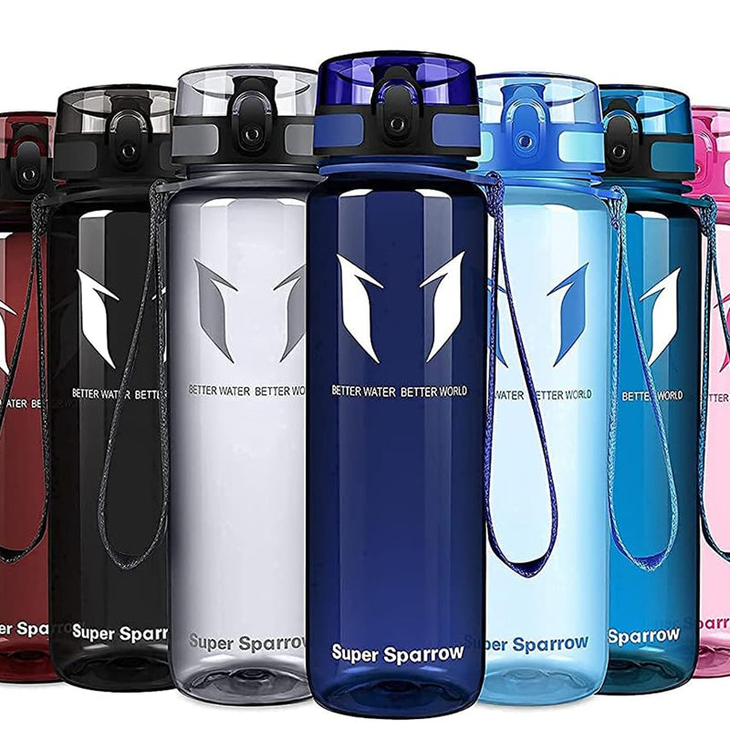 Super Sparrow Drinking Bottle, Tritan Water Bottle, 350 ml, 500 ml, 750 ml, 1000 ml, BPA-Free, Ideal Sports Bottle, for Sports, Bike, Fitness, University or Outdoors, Lightweight, Sustainable