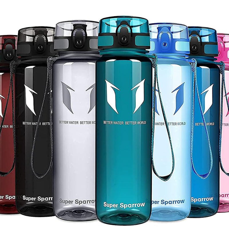 Super Sparrow Drinking Bottle, Tritan Water Bottle, 350 ml, 500 ml, 750 ml, 1000 ml, BPA-Free, Ideal Sports Bottle, for Sports, Bike, Fitness, University or Outdoors, Lightweight, Sustainable