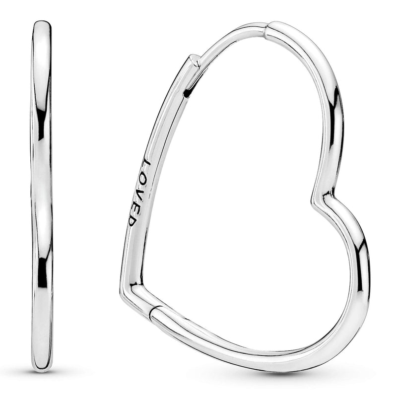 Pandora Asymmetric Heart Hoop Earrings
