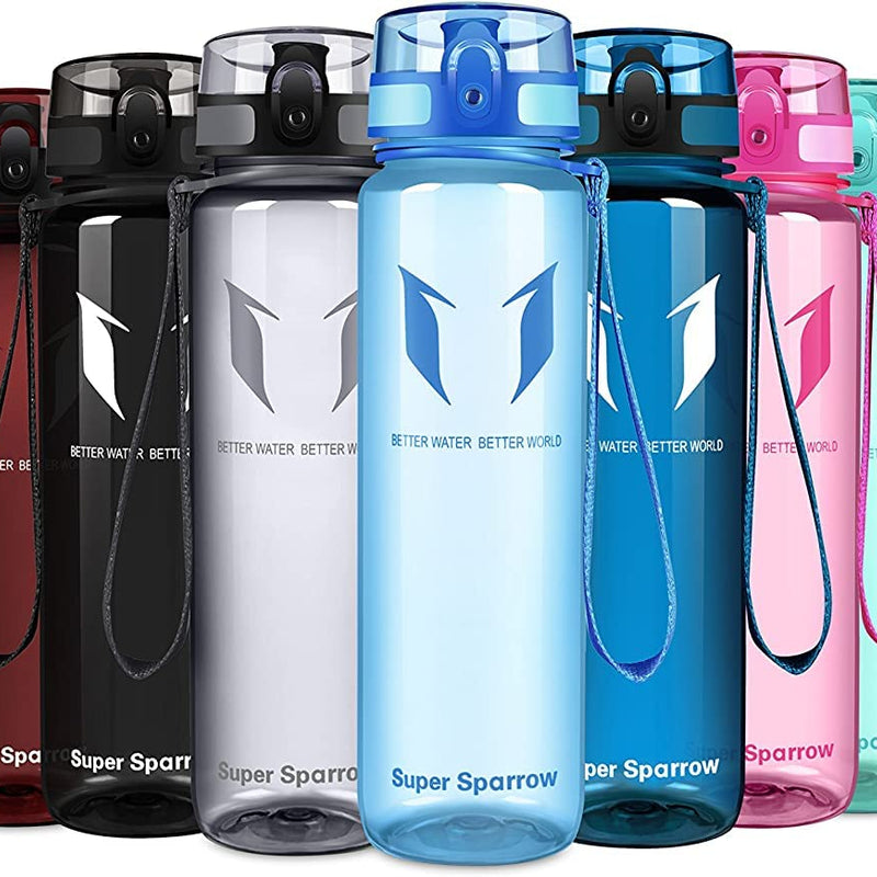 Super Sparrow Drinking Bottle, Tritan Water Bottle, 350 ml, 500 ml, 750 ml, 1000 ml, BPA-Free, Ideal Sports Bottle, for Sports, Bike, Fitness, University or Outdoors, Lightweight, Sustainable