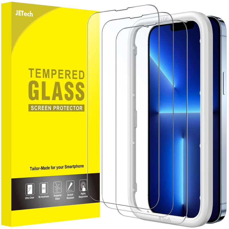 JETech Screen Protector for iPhone 16 Pro 6.3 Inch, Tempered Glass Screen Protector with Easy Installation Tool, Does Not Influence the Case, HD Clear, Pack of 3