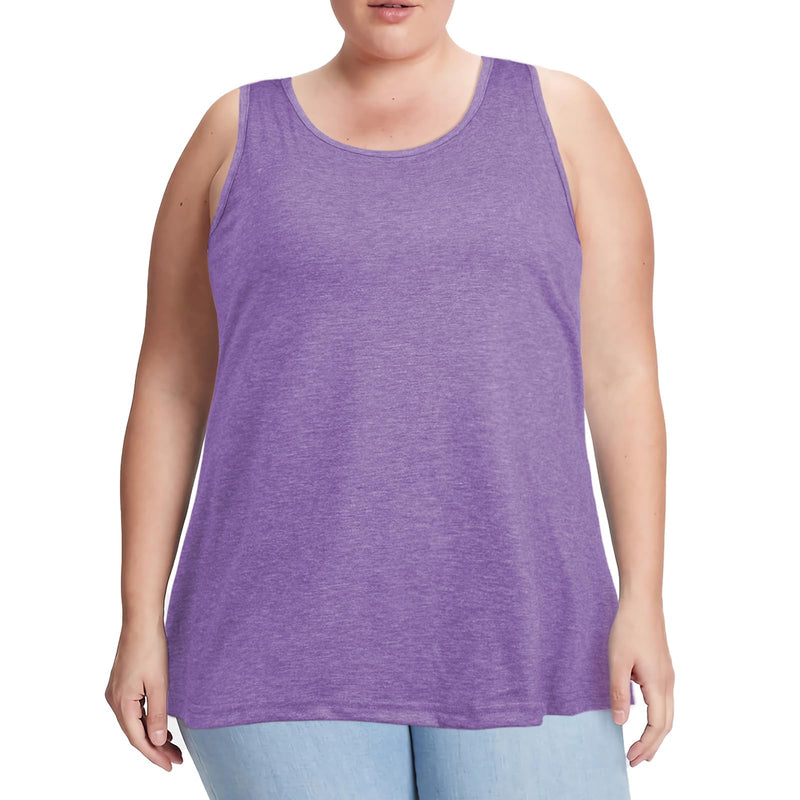 Moon Wood Tanktop Damen Lang Sommer Tops U-Ausschnitt Sport Longtops Ärmellos Oberteile Tank Top Große Größen