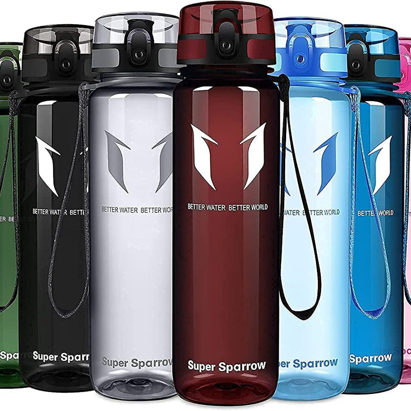 Super Sparrow Drinking Bottle, Tritan Water Bottle, 350 ml, 500 ml, 750 ml, 1000 ml, BPA-Free, Ideal Sports Bottle, for Sports, Bike, Fitness, University or Outdoors, Lightweight, Sustainable