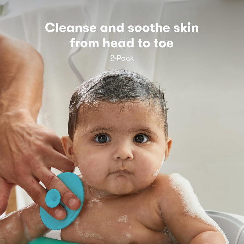 Fridababy DermaFrida The SkinSoother Silicone Baby Bath Brush Baby Accessories for Dry Skin, Milk Scab and Eczema Pack of 2