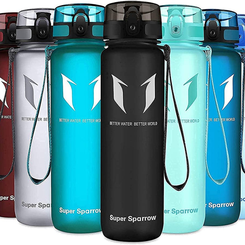 Super Sparrow Drinking Bottle, Tritan Water Bottle, 350 ml, 500 ml, 750 ml, 1000 ml, BPA-Free, Ideal Sports Bottle, for Sports, Bike, Fitness, University or Outdoors, Lightweight, Sustainable