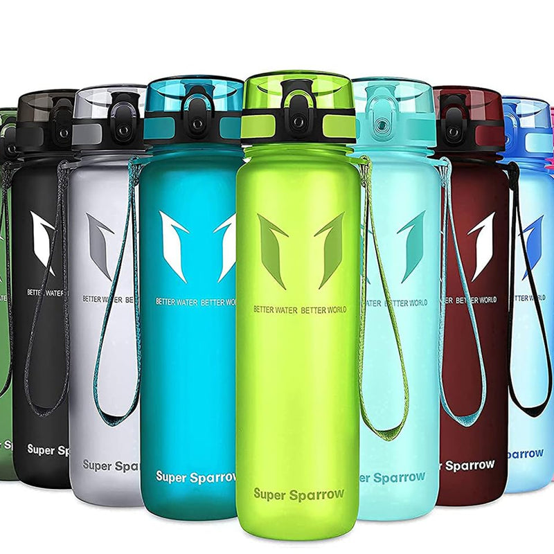 Super Sparrow Drinking Bottle, Tritan Water Bottle, 350 ml, 500 ml, 750 ml, 1000 ml, BPA-Free, Ideal Sports Bottle, for Sports, Bike, Fitness, University or Outdoors, Lightweight, Sustainable