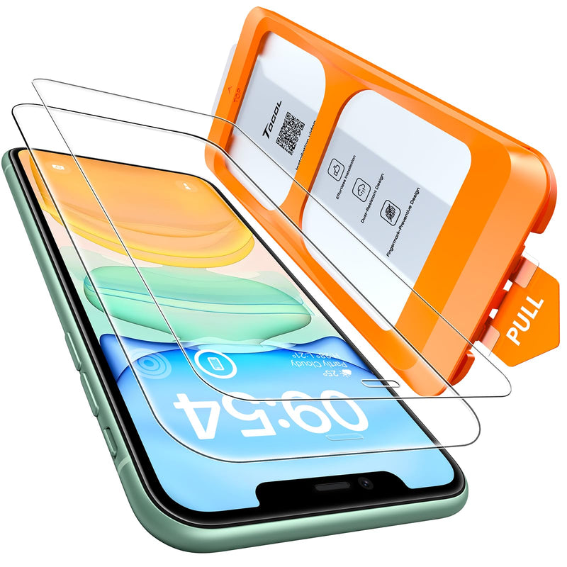 TOCOL For iPhone 16 Pro for Tempered Glass, Full Screen Shockproof Protective Glass Car Installation 9H Hardness Film Scratch-Resistant Anti-Fingerprint Anti-Oil Anti-Bubble Screen Protector for