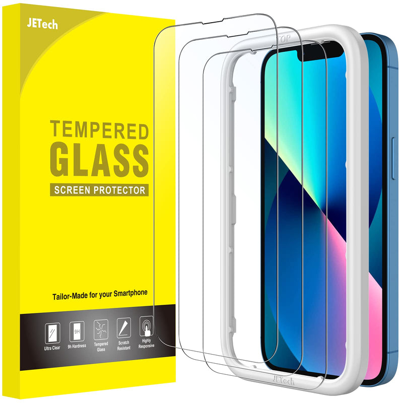 JETech Screen Protector for iPhone 16 Pro 6.3 Inch, Tempered Glass Screen Protector with Easy Installation Tool, Does Not Influence the Case, HD Clear, Pack of 3