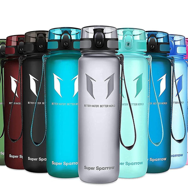 Super Sparrow Drinking Bottle, Tritan Water Bottle, 350 ml, 500 ml, 750 ml, 1000 ml, BPA-Free, Ideal Sports Bottle, for Sports, Bike, Fitness, University or Outdoors, Lightweight, Sustainable