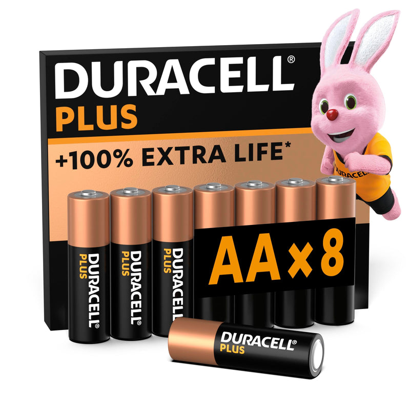 Duracell Plus 9 V Block Alkaline Batteries 6LR61 MN1604 Pack of 4