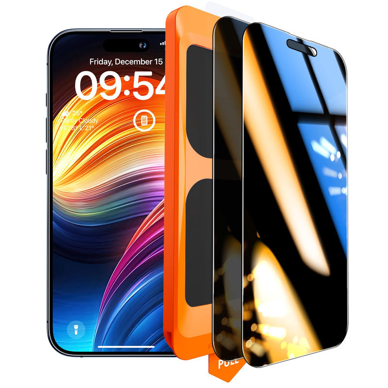 TOCOL For iPhone 16 Pro for Tempered Glass, Full Screen Shockproof Protective Glass Car Installation 9H Hardness Film Scratch-Resistant Anti-Fingerprint Anti-Oil Anti-Bubble Screen Protector for