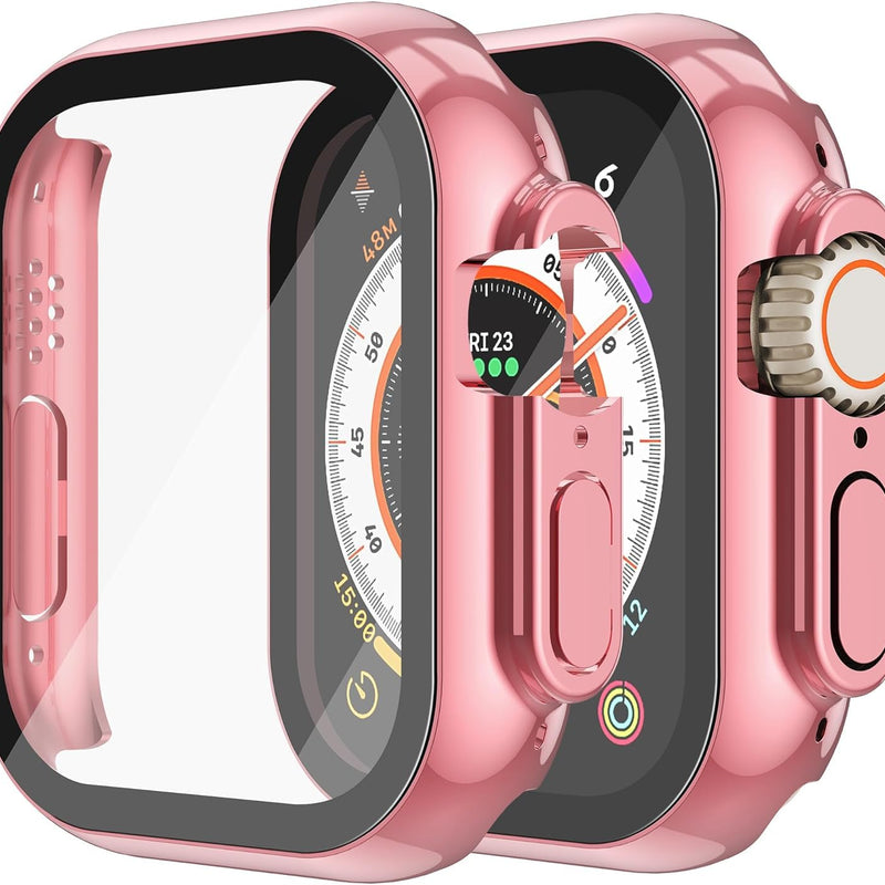 Misxi Pack of 2 Hard PC Protective Cases with Tempered Screen Protector for Apple Watch Series 10 (2024) 46 mm, Ultra Thin Anti-fall Scratch-Resistant Cover Protection for iWatch Matte Black