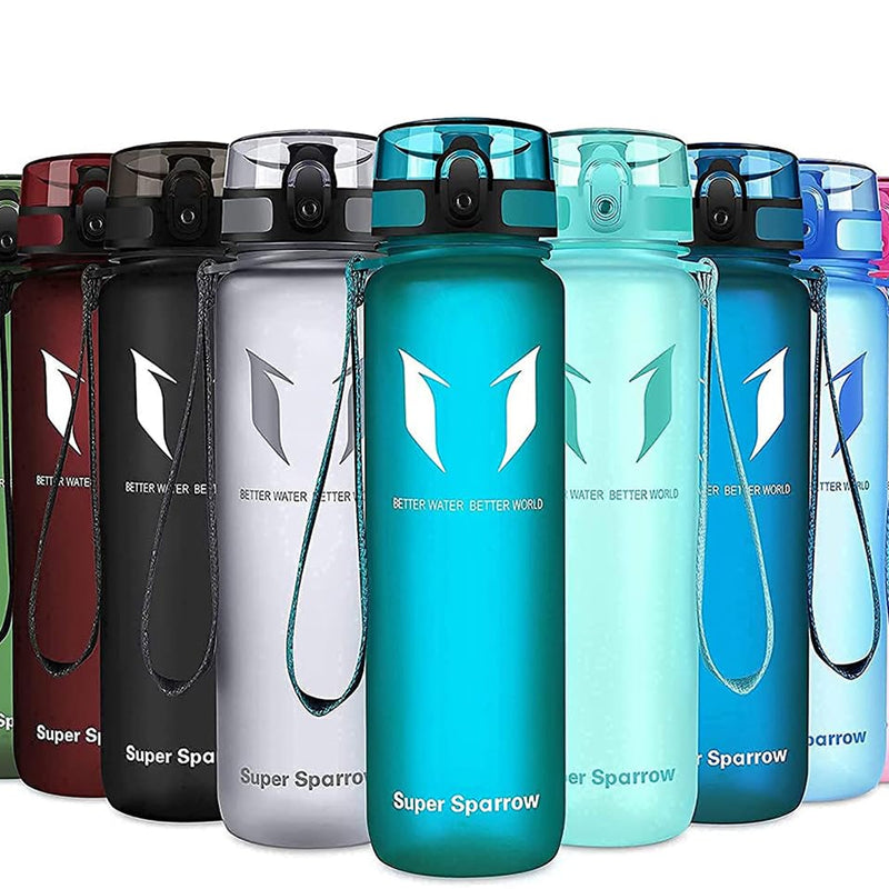 Super Sparrow Drinking Bottle, Tritan Water Bottle, 350 ml, 500 ml, 750 ml, 1000 ml, BPA-Free, Ideal Sports Bottle, for Sports, Bike, Fitness, University or Outdoors, Lightweight, Sustainable