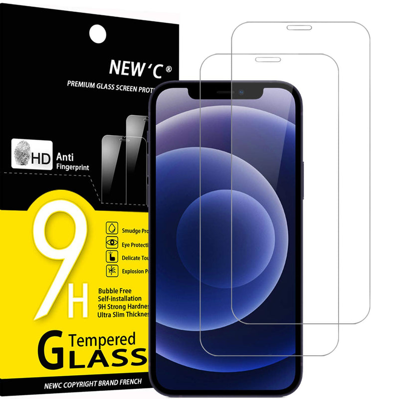 NEW'C tempered glass foil, protective foil for iPhone 11, iPhone XR, 2pcs., free from scratches, fingerprints and oil, 9H hardness, 0.33 mm ultra clear, screen protective foil for iPhone 11, iPhone XR