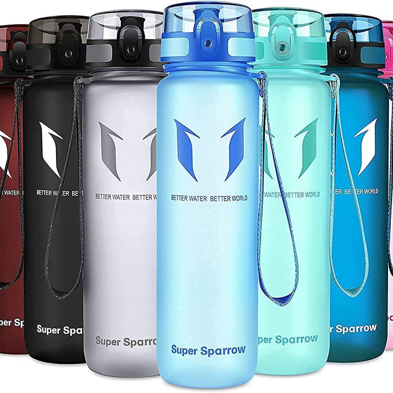 Super Sparrow Drinking Bottle, Tritan Water Bottle, 350 ml, 500 ml, 750 ml, 1000 ml, BPA-Free, Ideal Sports Bottle, for Sports, Bike, Fitness, University or Outdoors, Lightweight, Sustainable