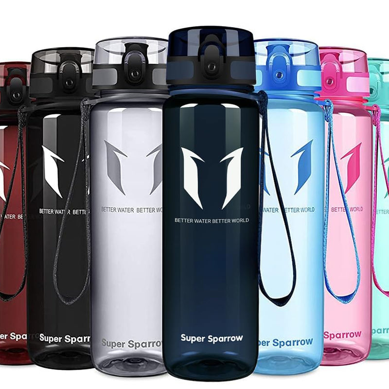 Super Sparrow Drinking Bottle, Tritan Water Bottle, 350 ml, 500 ml, 750 ml, 1000 ml, BPA-Free, Ideal Sports Bottle, for Sports, Bike, Fitness, University or Outdoors, Lightweight, Sustainable