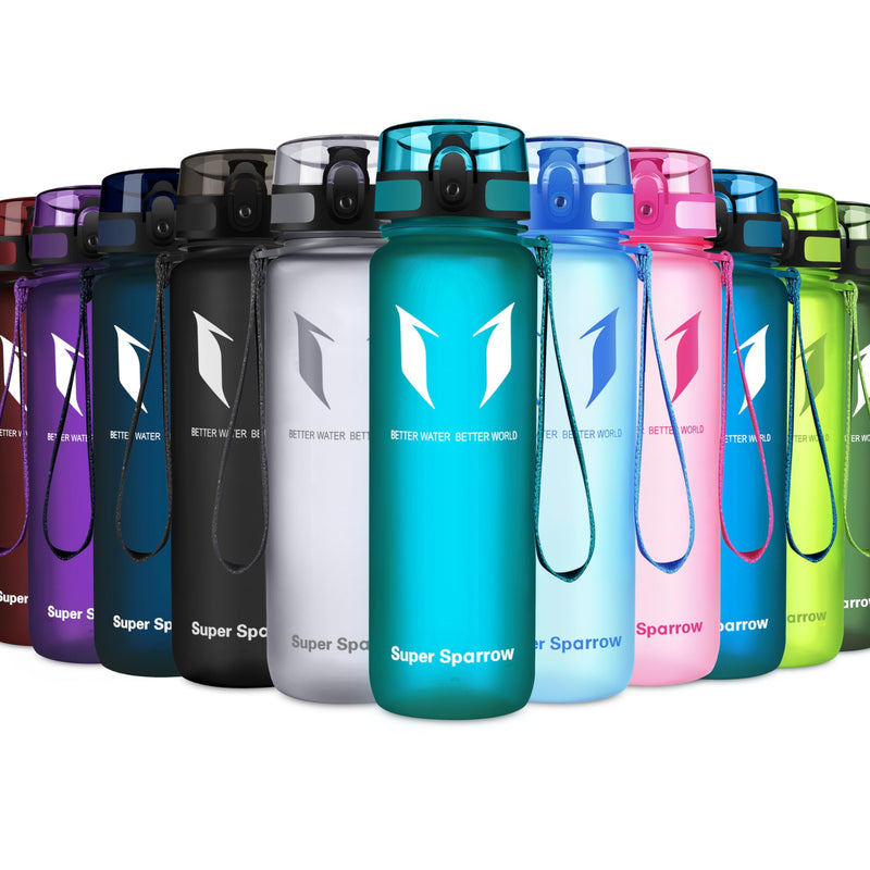 Super Sparrow Drinking Bottle, Tritan Water Bottle, 350 ml, 500 ml, 750 ml, 1000 ml, BPA-Free, Ideal Sports Bottle, for Sports, Bike, Fitness, University or Outdoors, Lightweight, Sustainable
