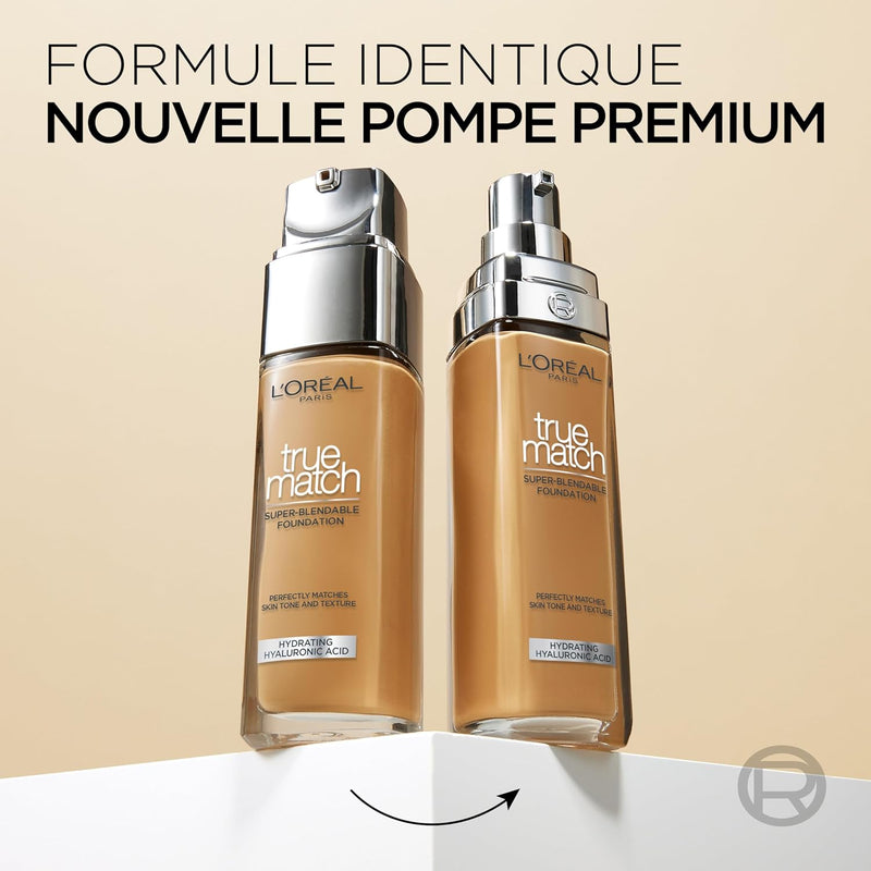 L'Oréal Paris Make up, liquid foundation with hyaluronic and aloe vera, true match make-up, 3.N neutral light medium