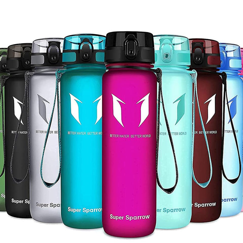 Super Sparrow Drinking Bottle, Tritan Water Bottle, 350 ml, 500 ml, 750 ml, 1000 ml, BPA-Free, Ideal Sports Bottle, for Sports, Bike, Fitness, University or Outdoors, Lightweight, Sustainable