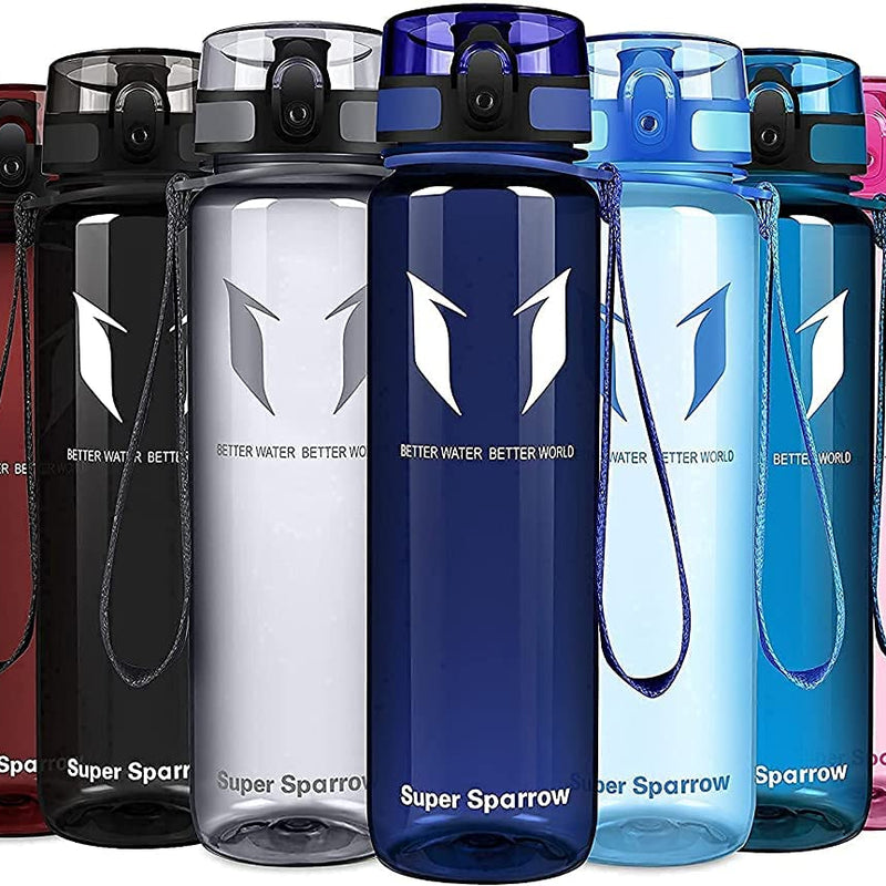 Super Sparrow Drinking Bottle, Tritan Water Bottle, 350 ml, 500 ml, 750 ml, 1000 ml, BPA-Free, Ideal Sports Bottle, for Sports, Bike, Fitness, University or Outdoors, Lightweight, Sustainable