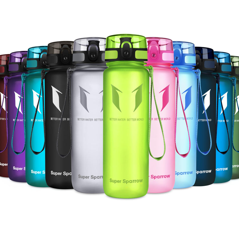 Super Sparrow Drinking Bottle, Tritan Water Bottle, 350 ml, 500 ml, 750 ml, 1000 ml, BPA-Free, Ideal Sports Bottle, for Sports, Bike, Fitness, University or Outdoors, Lightweight, Sustainable