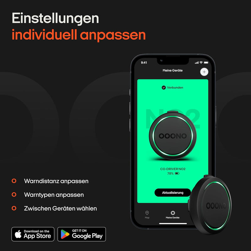 OOONO CO-Driver NO2 [New Model 2024] - Optimised CO Driver for Car - Warns of Speed Cameras and Danger Points - Rechargeable - LED Display - CarPlay & Android Car Compatible, Normal