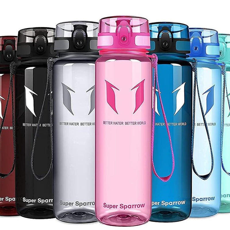 Super Sparrow Drinking Bottle, Tritan Water Bottle, 350 ml, 500 ml, 750 ml, 1000 ml, BPA-Free, Ideal Sports Bottle, for Sports, Bike, Fitness, University or Outdoors, Lightweight, Sustainable