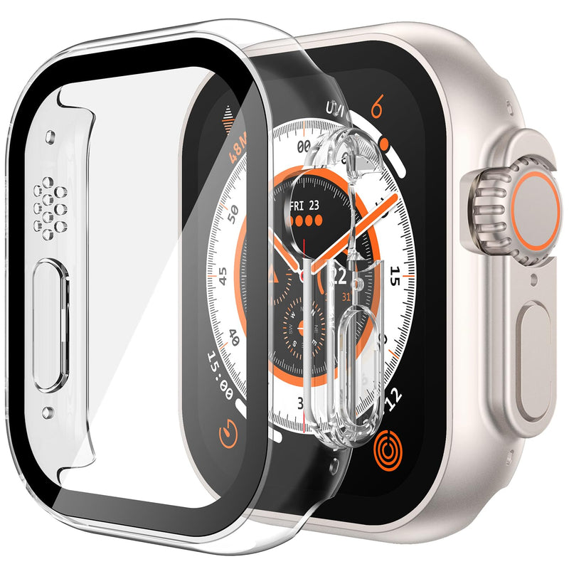 Misxi Pack of 2 Hard PC Protective Cases with Tempered Screen Protector for Apple Watch Series 10 (2024) 46 mm, Ultra Thin Anti-fall Scratch-Resistant Cover Protection for iWatch Matte Black