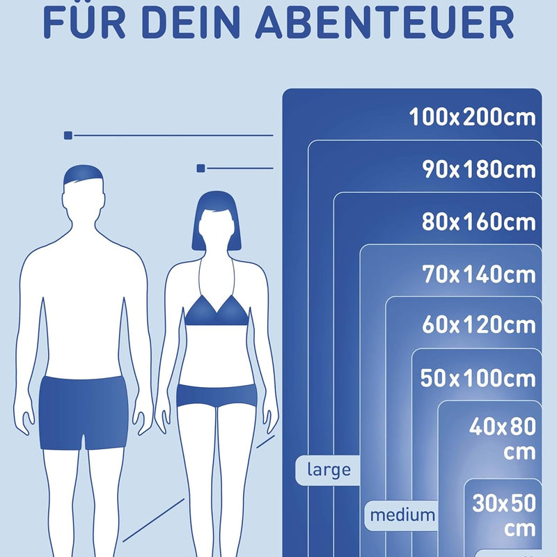 Fit-Flip Microfibre Towel, Compact, Ideal as a Sports Towel, Travel Towel, Beach Towel, Quick-Drying and Lightweight, Large Bath Towel, Sports, Fitness, Sauna