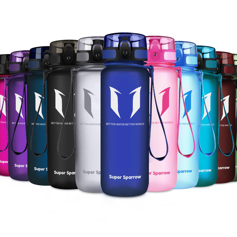 Super Sparrow Drinking Bottle, Tritan Water Bottle, 350 ml, 500 ml, 750 ml, 1000 ml, BPA-Free, Ideal Sports Bottle, for Sports, Bike, Fitness, University or Outdoors, Lightweight, Sustainable