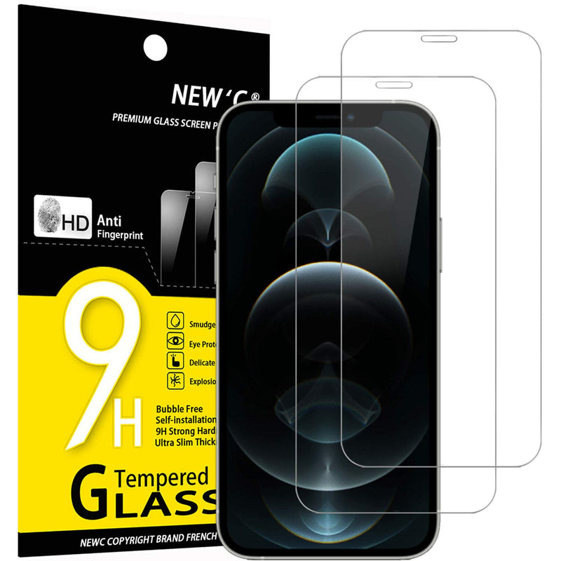 NEW'C tempered glass foil, protective foil for iPhone 11, iPhone XR, 2pcs., free from scratches, fingerprints and oil, 9H hardness, 0.33 mm ultra clear, screen protective foil for iPhone 11, iPhone XR