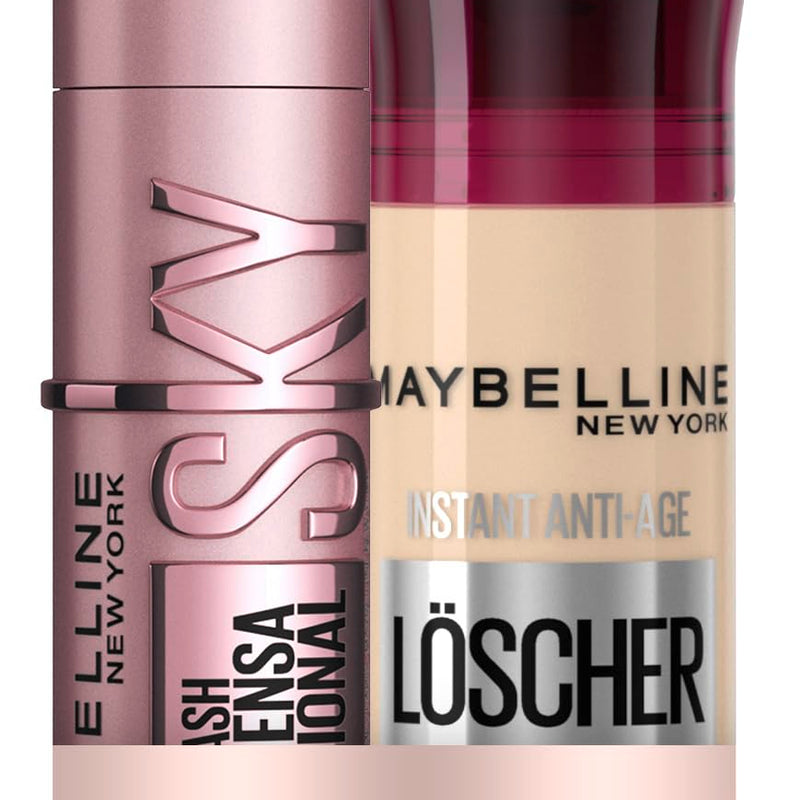 Maybelline New York Black Mascara for Extremely Long Eyelashes, Lash Sensational Sky High Mascara, Very Black, 7.2 ml