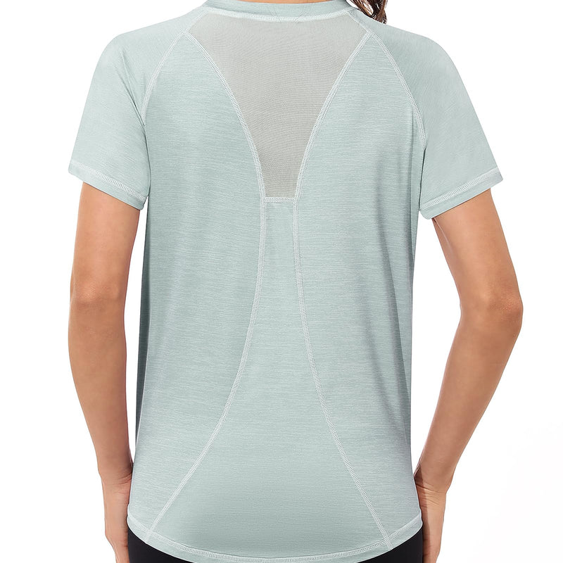 Gyabnw Sports T-Shirt Women's Sports Shirt Functional Shirt Short Sleeve Running Shirt Fitness Top Yoga