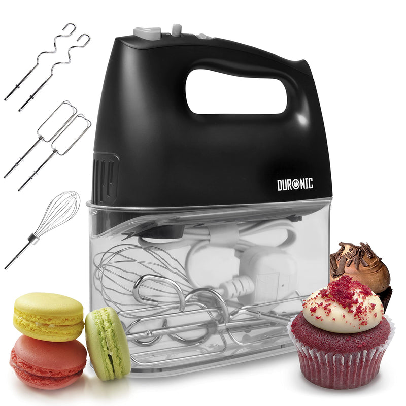 Duronic SM3 Electric Food Processor 300 W, 2-in-1 Stand Mixer with 4L Stainless Steel Bowl, Hand Mixer, Kneading Machine, Dough Machine, Hand Mixer, Mixer for Baking, Cream, Dough, Sauces, Desserts