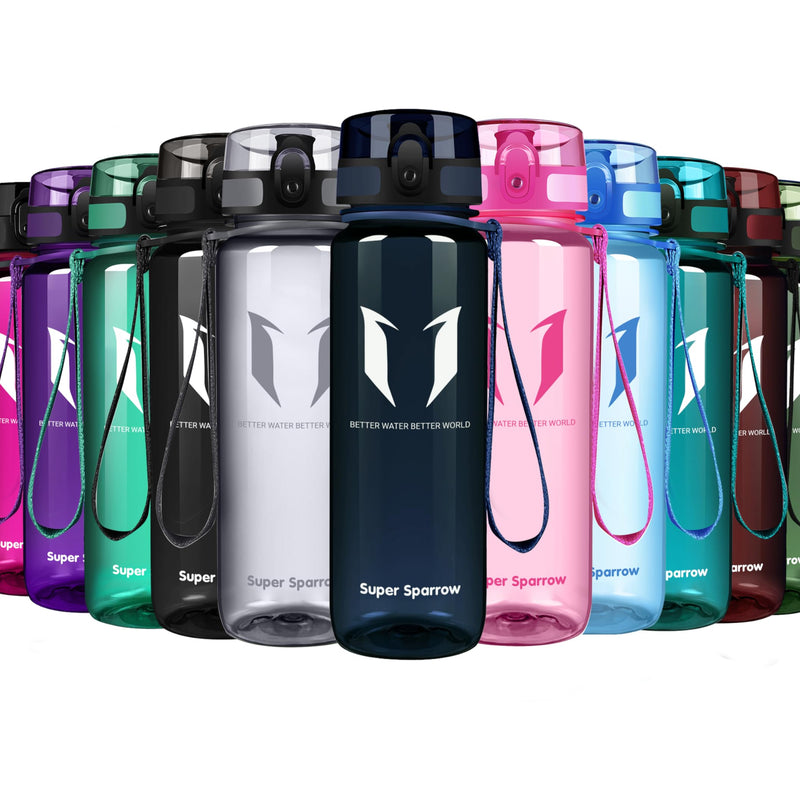 Super Sparrow Drinking Bottle, Tritan Water Bottle, 350 ml, 500 ml, 750 ml, 1000 ml, BPA-Free, Ideal Sports Bottle, for Sports, Bike, Fitness, University or Outdoors, Lightweight, Sustainable